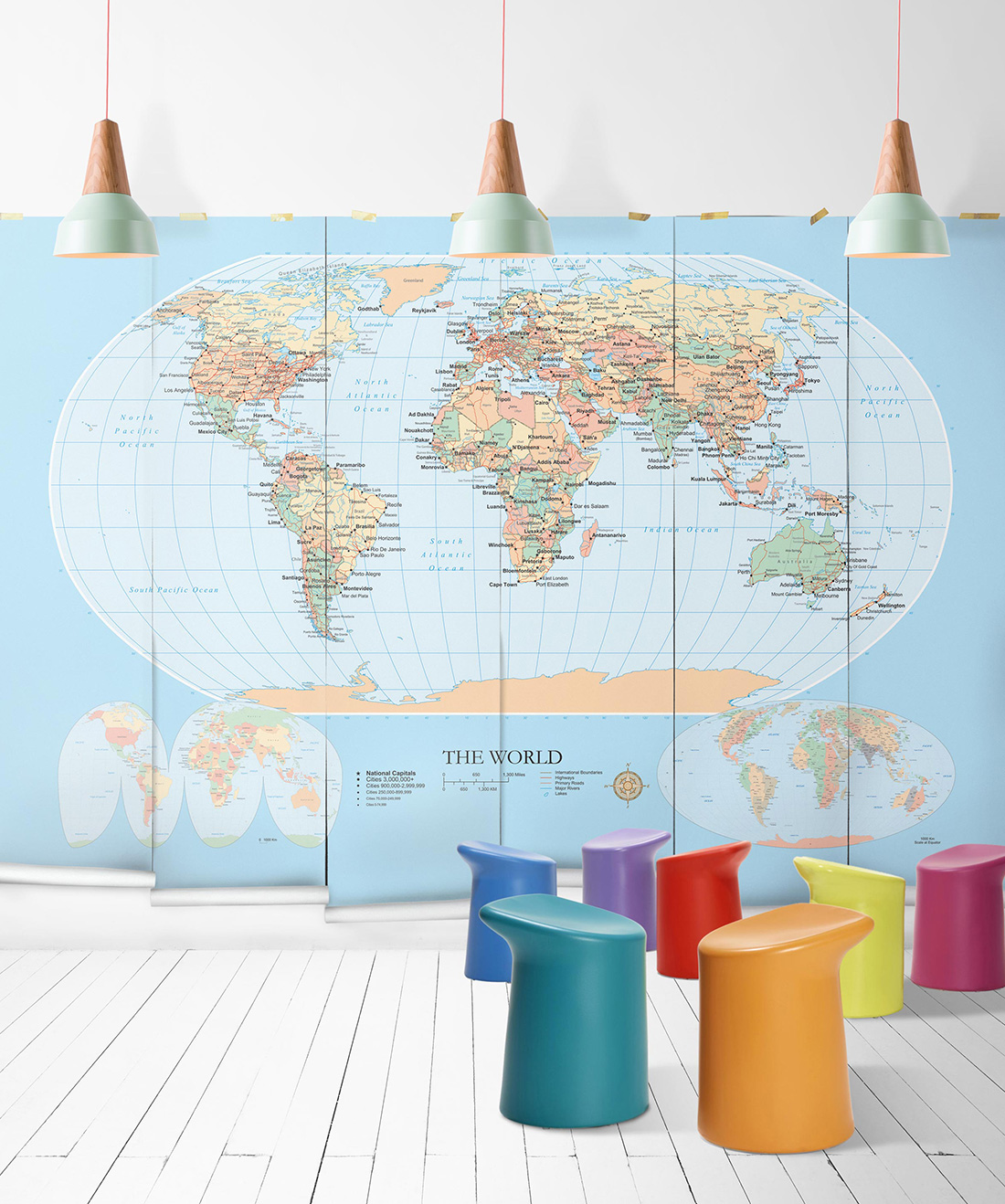 World Map Mural