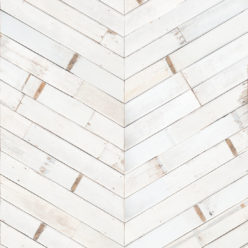Distressed Timber Chevron • White Wood Wallpaper