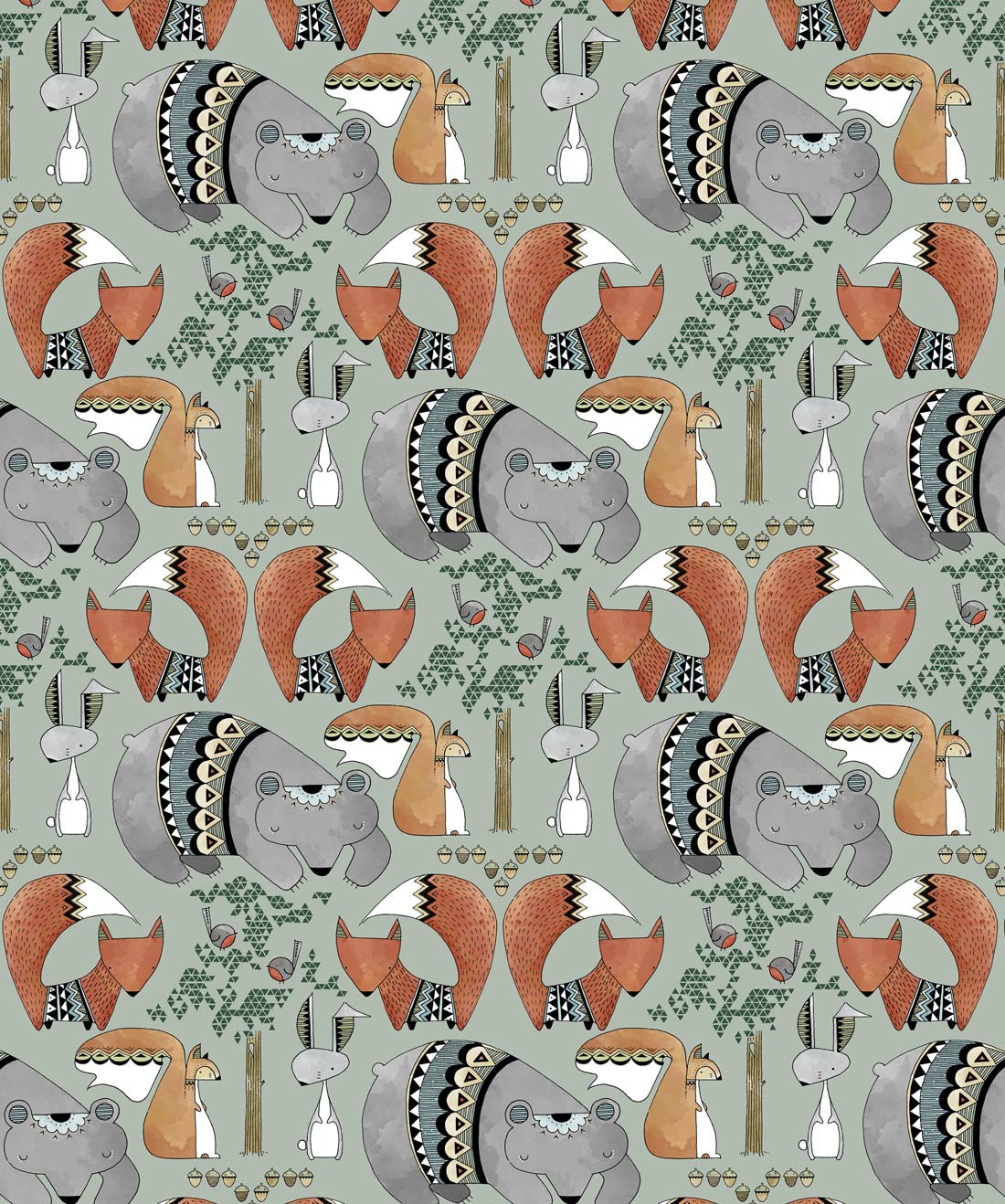 In The Forest Wallpaper • Grey • Swatch