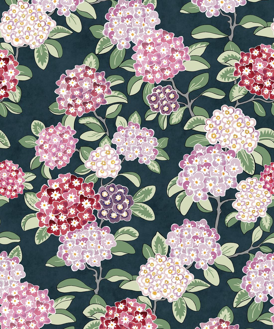 Hydrangea Wallpaper Painted Floral Wallpaper