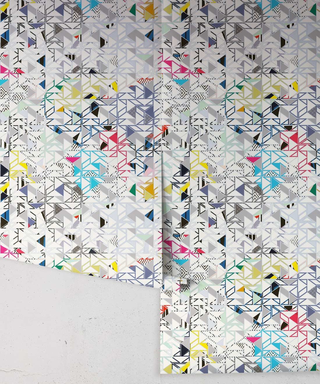 Bauhaus Wallpaper, Colourful Geometric Wallpaper by Kitty McCall