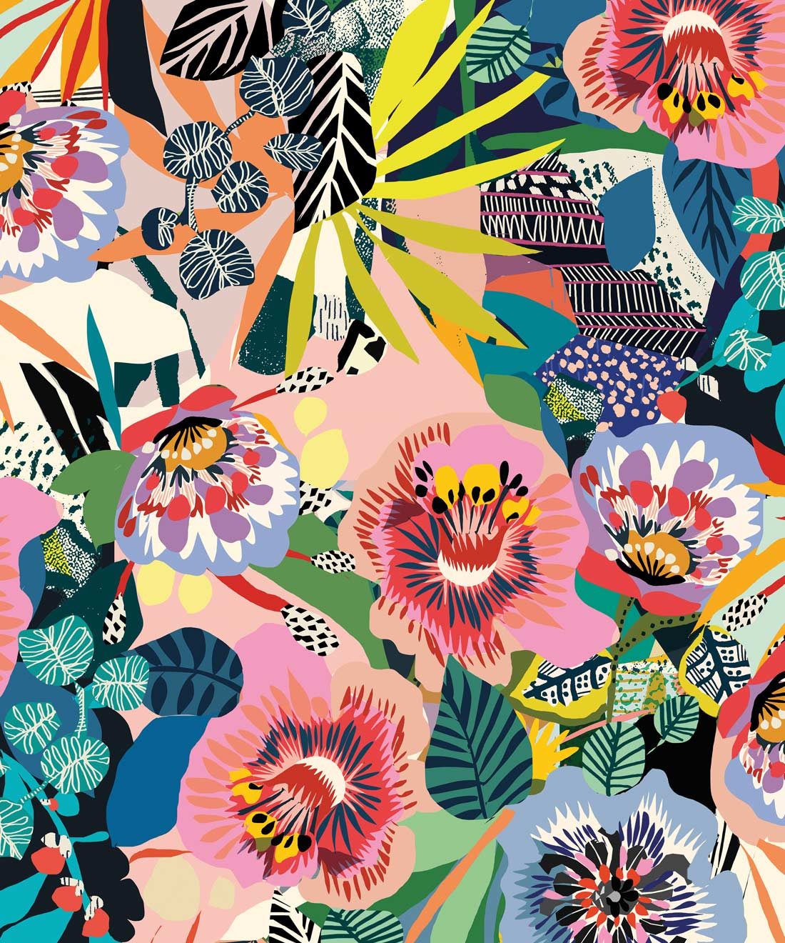 Summer Garden Colourful Floral Wallpaper by Kitty McCall, Milton & King Australia