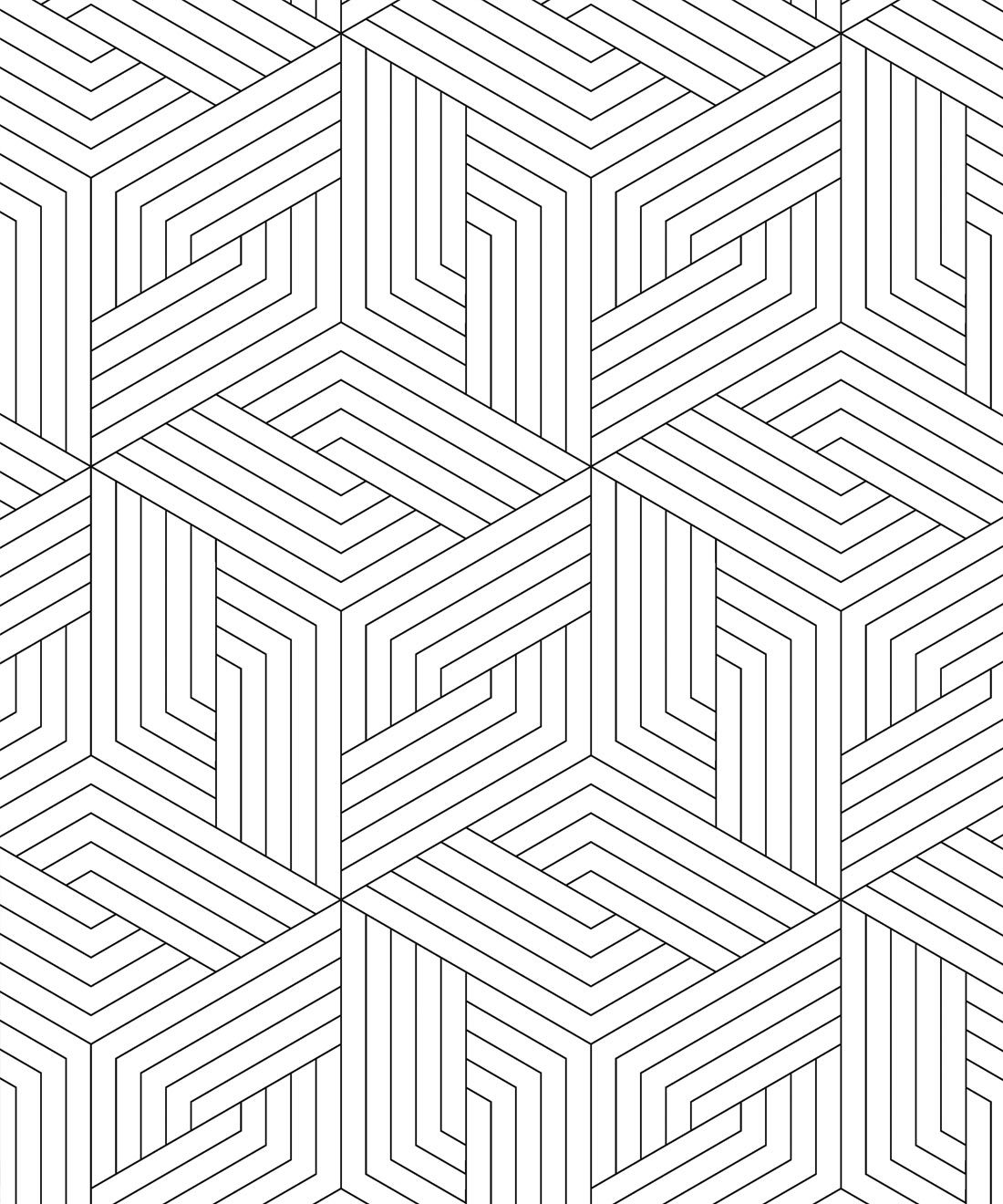 Black Lined Geometric Illusions Wallpaper • Geometric Wallpaper • Milton & King