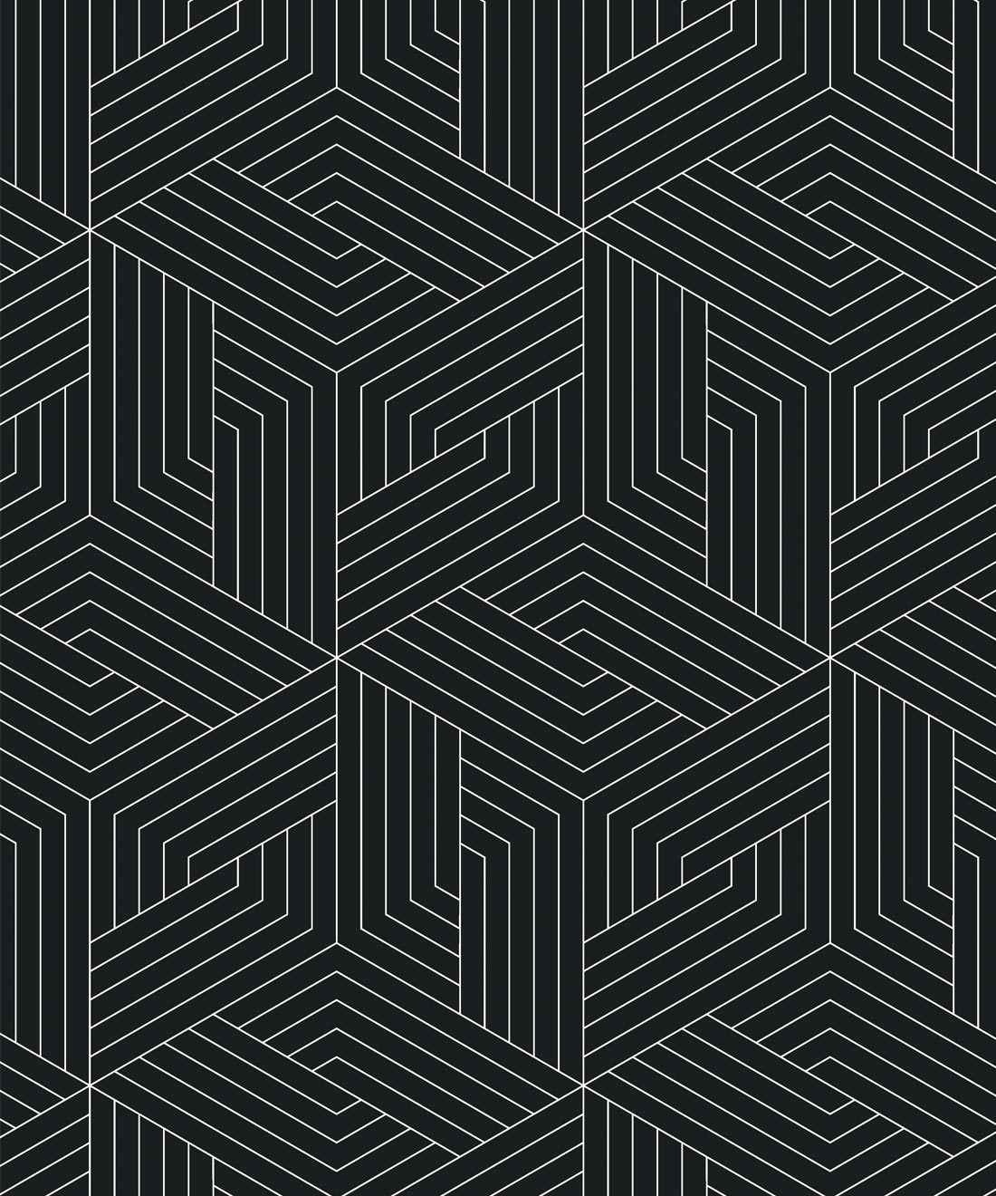 Matte Black Geometric Illusions Wallpaper • Geometric Wallpaper • Milton & King