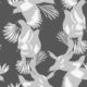 Magpie Wallpaper • Milton & King • Kingdom Home • Bird Wallpaper • Slate Swatch