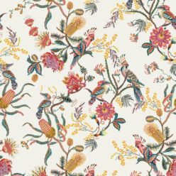 Matilda Wallpaper • Cockatoo, kookaburra • Australian Wallpaper • Milton & King USA • Oceania Swatch