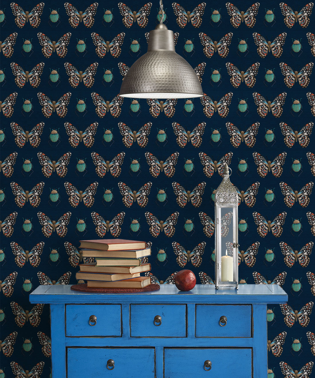 Bug & Butterfly Wallpaper • Milton & King USA • Insitu • Beetle Wallpaper