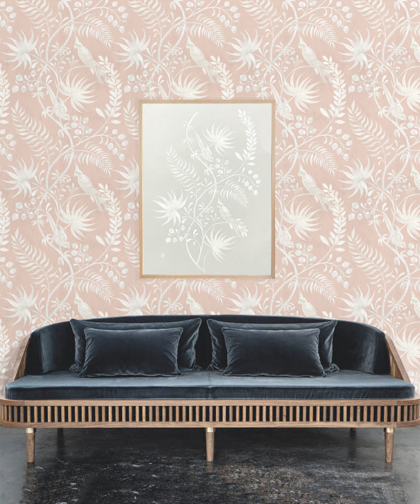 Tropicana Wallpaper • Dusty Pink • insitu
