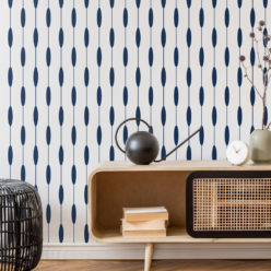 Bowline Wallpaper • Geometric Wallpaper • Striped Wallpaper • Navy Wallpaper • Insitu