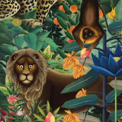 The Jungle Wallpaper • Animal Wallpaper • Botanical Wallpaper • Greenery Wallpaper • Swatch