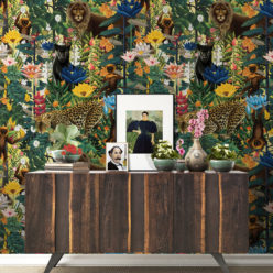 The Jungle Wallpaper • Animal Wallpaper • Botanical Wallpaper • Hazelwood Wallpaper • Insitu