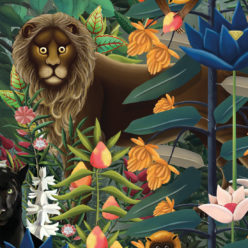 The Jungle Wallpaper • Animal Wallpaper • Botanical Wallpaper • Night Wallpaper • Swatch