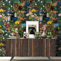 The Jungle Wallpaper • Animal Wallpaper • Botanical Wallpaper • Night Wallpaper • Insitu