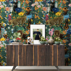 The Jungle Wallpaper • Animal Wallpaper • Botanical Wallpaper • Sky Wallpaper • Insitu