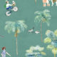 At The Dog Park Wallpaper • Kids Wallpaper • Turquoise • Swatch