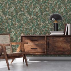 County Flowers Wallpaper • Eloise Short • Vintage Floral Wallpaper • Granny Chic Wallpaper • Grandmillennial Style Wallpaper • Avocado • Insitu