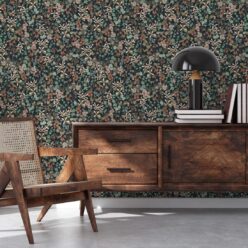 County Flowers Wallpaper • Eloise Short • Vintage Floral Wallpaper • Granny Chic Wallpaper • Grandmillennial Style Wallpaper • Charcoal • Insitu
