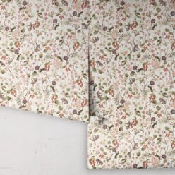 County Flowers Wallpaper • Eloise Short • Vintage Floral Wallpaper • Granny Chic Wallpaper • Grandmillennial Style Wallpaper • Neutral • Rolls