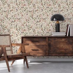 County Flowers Wallpaper • Eloise Short • Vintage Floral Wallpaper • Granny Chic Wallpaper • Grandmillennial Style Wallpaper • Neutral • Insitu