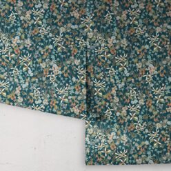 County Flowers Wallpaper • Eloise Short • Vintage Floral Wallpaper • Granny Chic Wallpaper • Grandmillennial Style Wallpaper • Peacock • Rolls