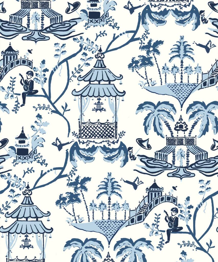 Mulberry Wallpaper • Dianne Bergeron • Indigo • Swatch