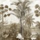 South Asian Subcontinent Wallpaper Mural •Bethany Linz • Palm Tree Mural • Sepia • Swatch