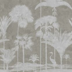 Shadow Palms Wallpaper Mural •Bethany Linz • Palm Tree Mural • Beige • Swatch