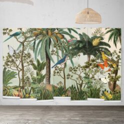 Heritage Jungle Mural • Tropical Jungle Animal Wallpaper • Large Insitu