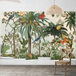 Heritage Jungle Mural • Tropical Jungle Animal Wallpaper • Small Insitu