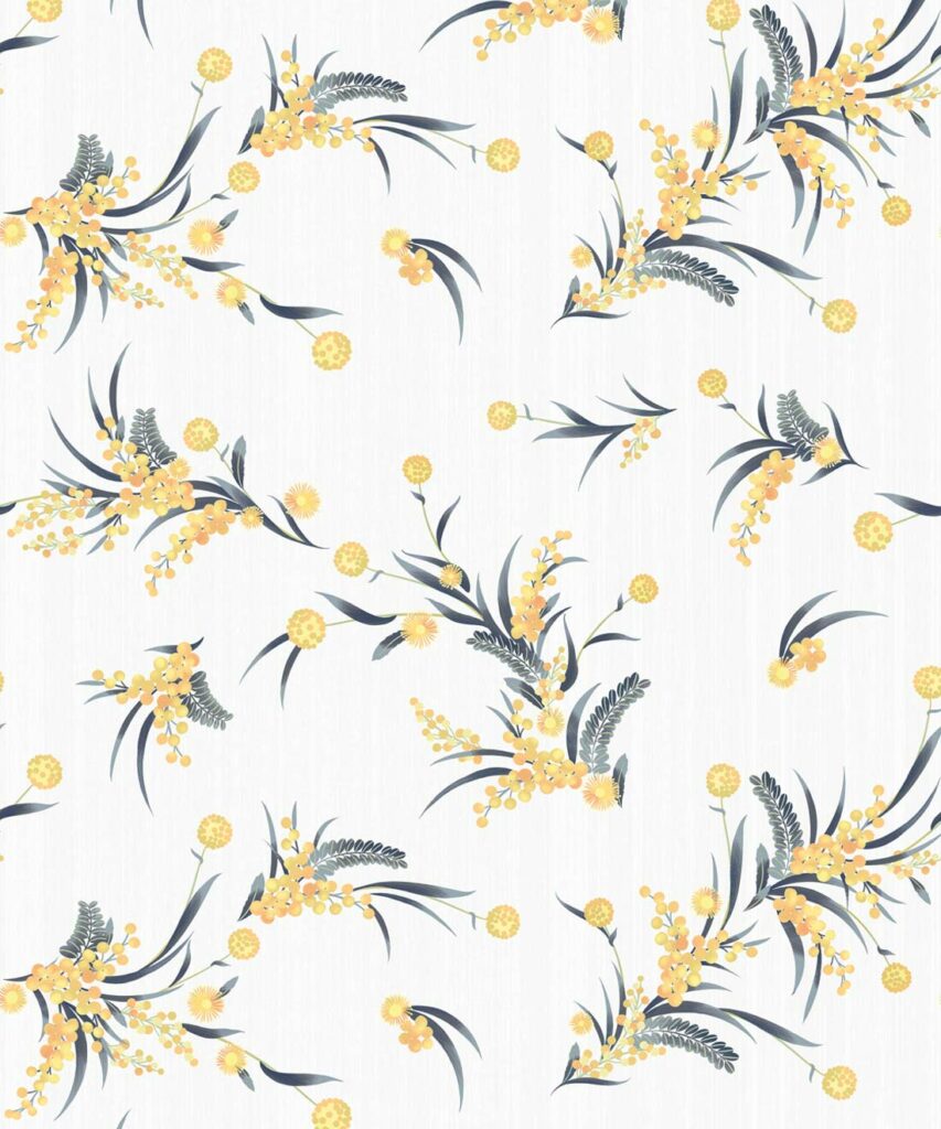 Wattle Wallpaper • White • Swatch