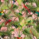 Copacabana Wallpaper • Tropical Bird Wallpaper • Coral • Swatch