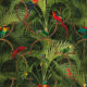 Copacabana Wallpaper • Tropical Bird Wallpaper • Night • Swatch