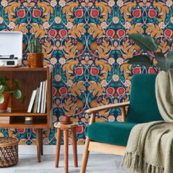 Figs & Strawberries Wallpaper • Botanical Fruit Wallpaper • Imperial • Insitu