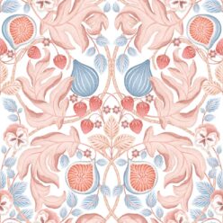 Figs & Strawberries Wallpaper • Botanical Fruit Wallpaper • Light • Swatch