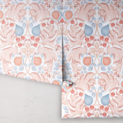 Figs & Strawberries Wallpaper • Botanical Fruit Wallpaper • Light • Roll