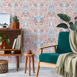 Figs & Strawberries Wallpaper • Botanical Fruit Wallpaper • Light • Insitu