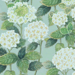 Hydrangea Garden Wallpaper • Aqua • Swatch