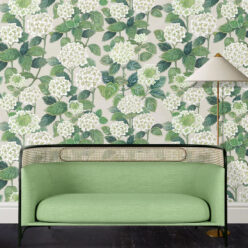 Hydrangea Garden Wallpaper • Beige • Insitu