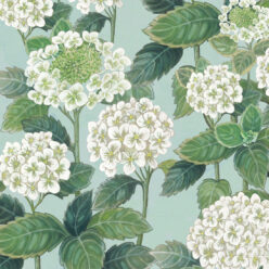 Hydrangea Garden Wallpaper • Blue & White • Swatch