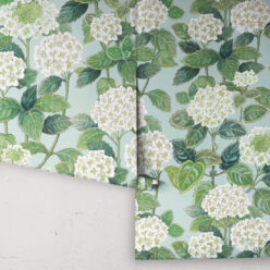 Hydrangea Garden Wallpaper • Blue & White • Rolls