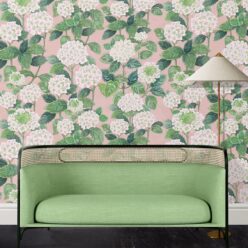 Hydrangea Garden Wallpaper • Pink • Insitu