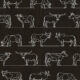 The Herd Wallpaper • Cow, Cattle, Farm Animals • Charcoal • Swatch