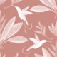 Hummingbirds & Heliconias Wallpaper • Allira Tee • Bird Wallpaper • Rust • Swatch