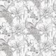 Paradise Wallpaper • Bird Wallpaper • Ink • Swatch