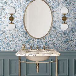 Marble Swirls Wallpaper • Blue • Insitu