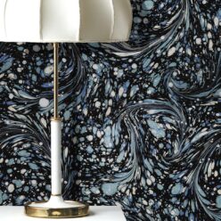 Marble Swirls Wallpaper • Marble Wallpaper • Navy • Insitu