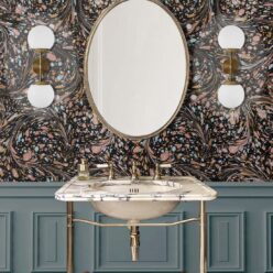 Marble Swirls Wallpaper • Marble Wallpaper • Orange • Insitu