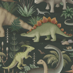 Prehistorica Wallpaper • Dinosaur Wallpaper • Deep Jungle • Swatch