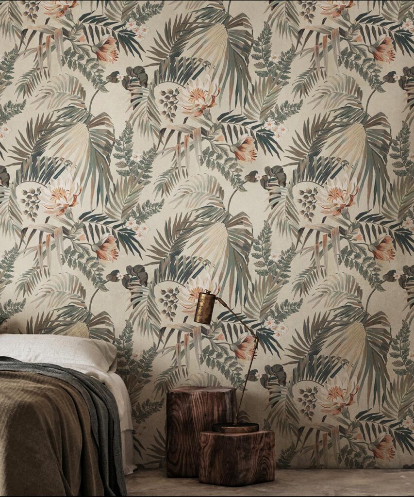 Majestic Palm Wallpaper • Sand • Insitu