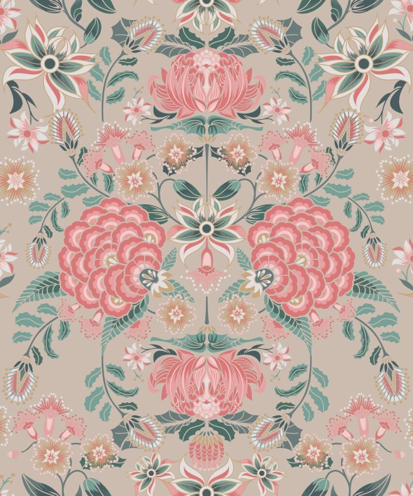 Waratah Wonderland Wallpaper • Ginger • Swatch